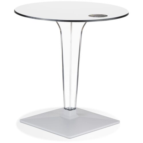 Table de terrasse ronde blanche VOCLUZ – int/ext – Ø 68 cm