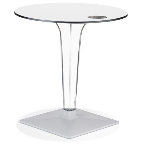 Table de terrasse ronde blanche VOCLUZ - int/ext - Ø 68 cm