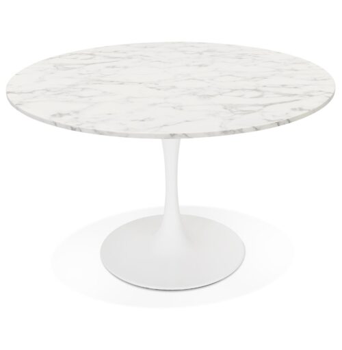 Table diner ronde marbre blanc WITNEY O 120 cm 1