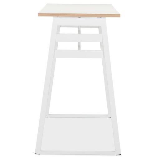 Table haute NIKI bois metal blanc 150x60 cm 2