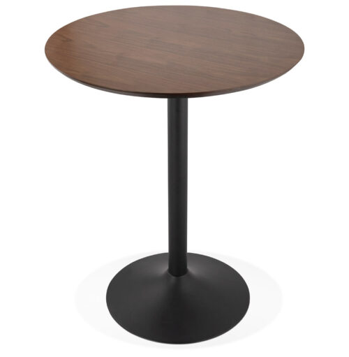 Table haute OSTERIA en bois Noyer O 90 cm 1