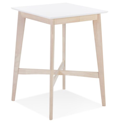 Table haute en bois blanc GALLINA naturel 2