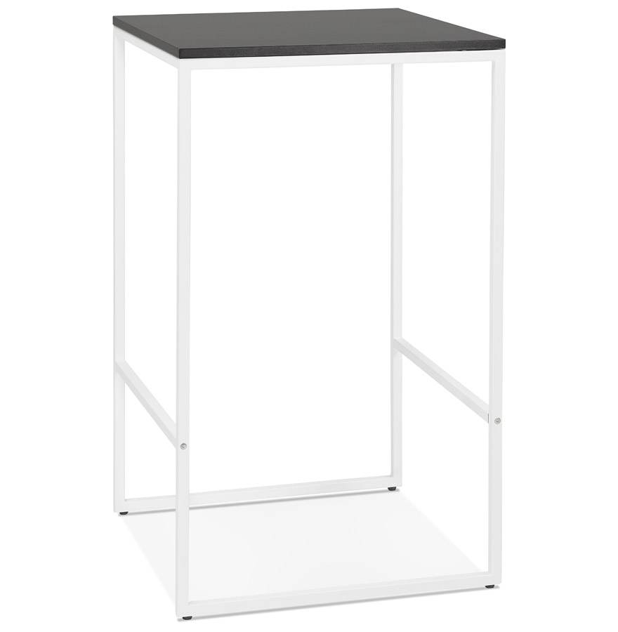 Table haute industrielle ORTOS - plateau noir & structure blanche pro