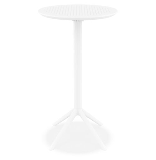 Table haute pliable blanche GIMLI BAR interieur exterieur O 60 cm 1