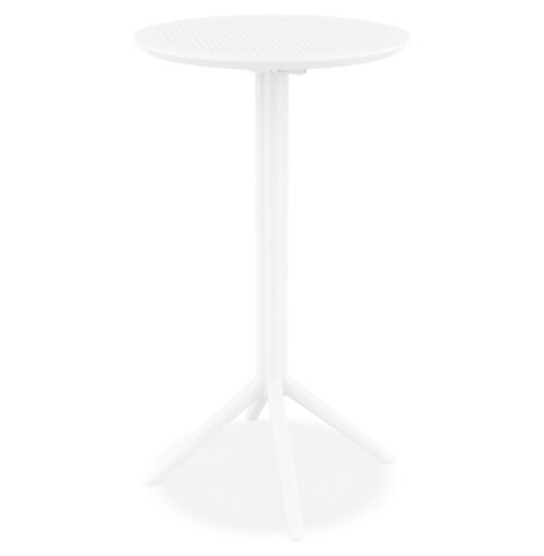 Table haute pliable blanche GIMLI BAR - intérieur / extérieur - Ø 60 cm