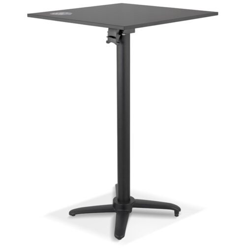 Table haute pliable carree noire PENUMBRA 68x68 cm 1