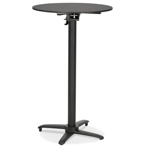 Table haute pliable ronde noire PAXTON - Ø 68 cm