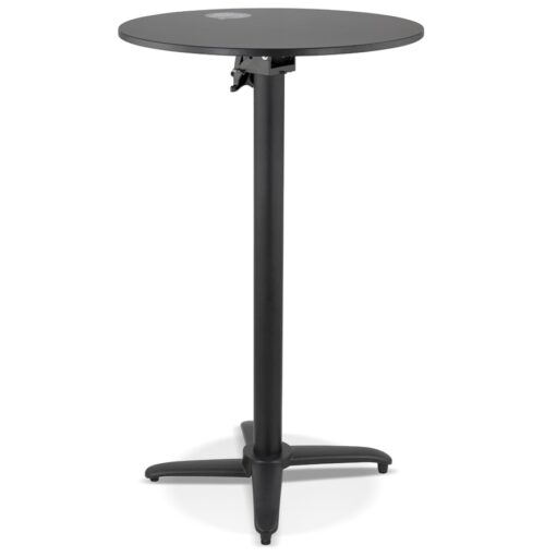 Table haute pliable ronde noire PENUMBRA O 68 cm 1