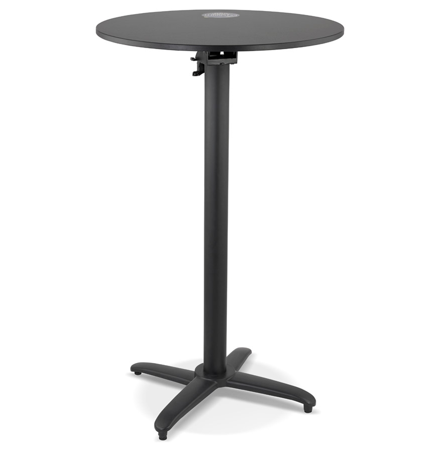 Table haute pliable ronde noire PENUMBRA - Ø 68 cm