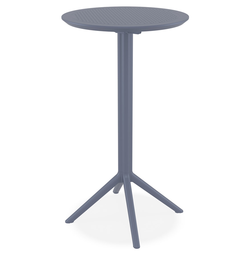 Table haute pliante en plastique gris foncé GIMLI BAR - Ø 60 cm intérieur/extérieur