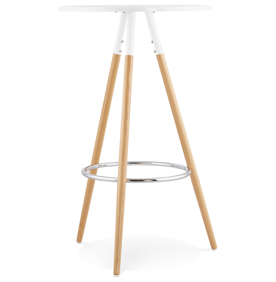 Table haute ronde en bois blanc BARY