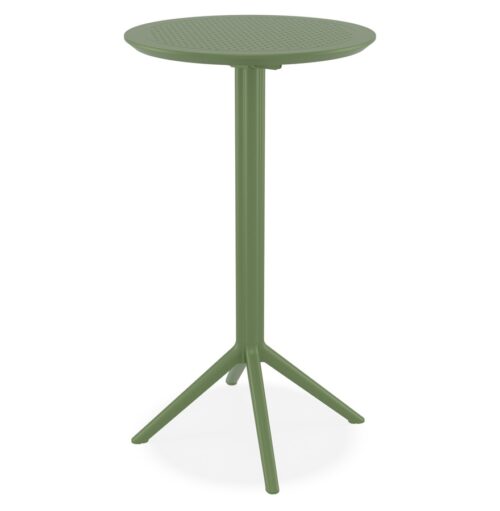 Table pliable GIMLI BAR haute en plastique vert - Ø 60 cm multi-usage