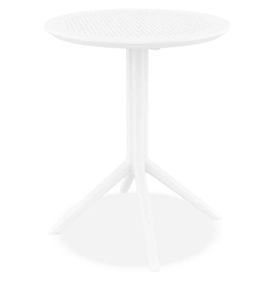 Table pliable ronde GIMLI blanche en plastique - intérieur/extérieur - Ø 60 cm