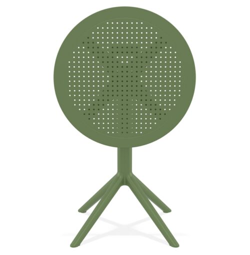 Table pliante GIMLI ronde en plastique vert O 60 cm interieurexterieur 2