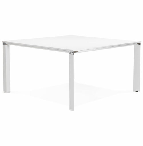 Table reunionbureau bench XLINE SQUARE blanche 140x140 cm 2