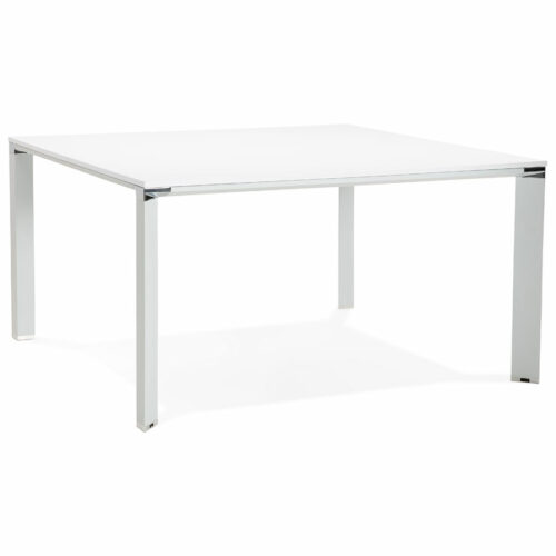 Table réunion/bureau bench XLINE SQUARE blanche – 140×140 cm