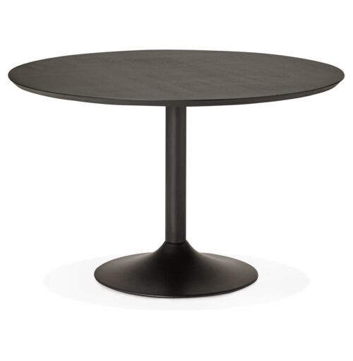 Table ronde CHEF en bois noir finition Frene O 120 cm 1