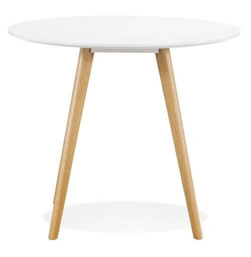 Table ronde de cuisine blanche MIDY Style scandinave O 90 cm 1