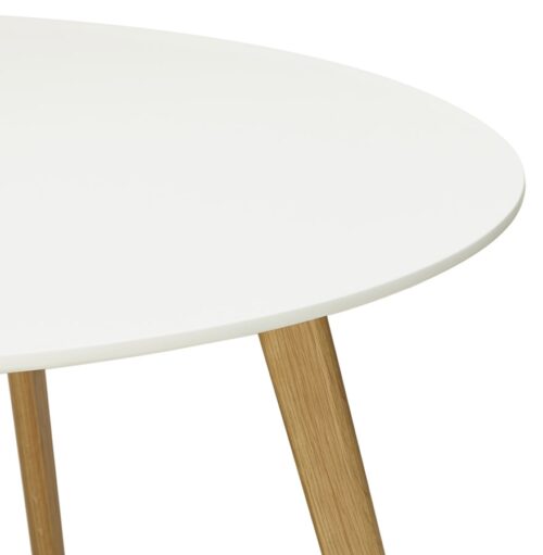 Table ronde de cuisine blanche MIDY Style scandinave O 90 cm 2