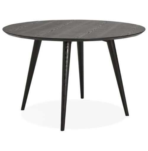 Table ronde en bois noir SWEDY O 120 cm 2