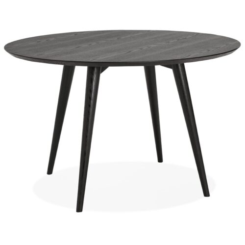 Table ronde en bois noir SWEDY – Ø 120 cm