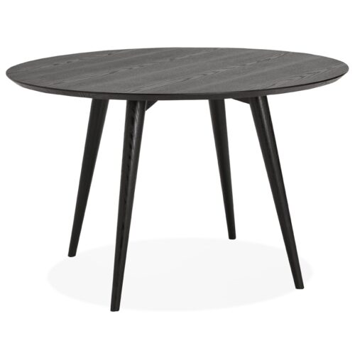 Table ronde en bois noir SWEDY - Ø 120 cm