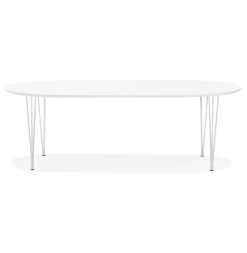 Table ronde extensible CHAMONIX blanche 120220x120 cm 1