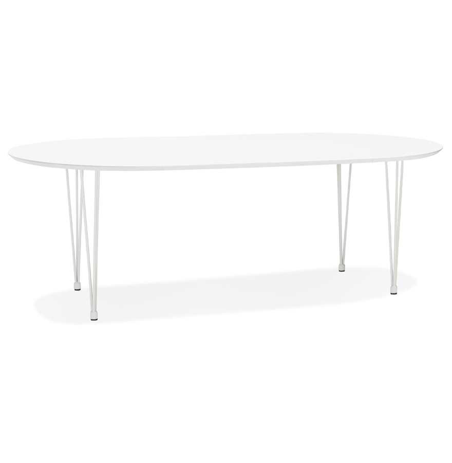 Table ronde extensible CHAMONIX blanche 120(220)x120 cm