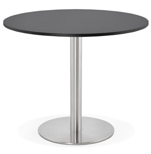 Table ronde noire DALLAS O 90 cm Polyvalente pour bureau ou repas 1