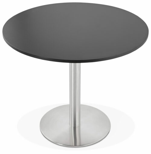 Table ronde noire DALLAS O 90 cm Polyvalente pour bureau ou repas 2 scaled