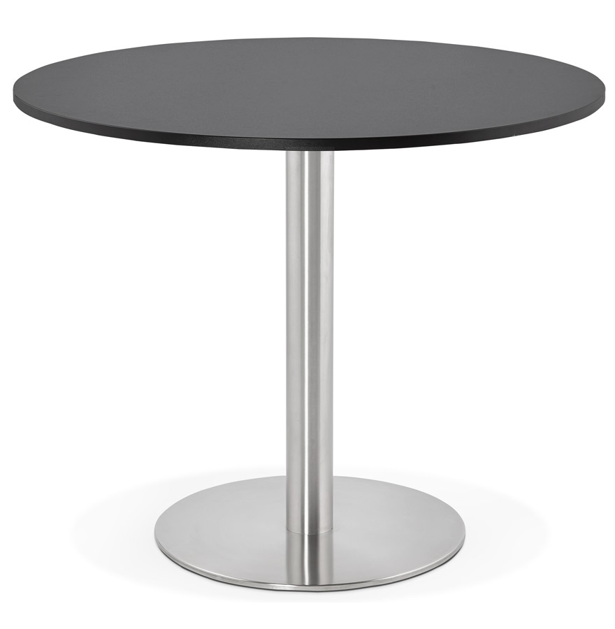 Table ronde noire DALLAS Ø 90 cm - Polyvalente pour bureau ou repas