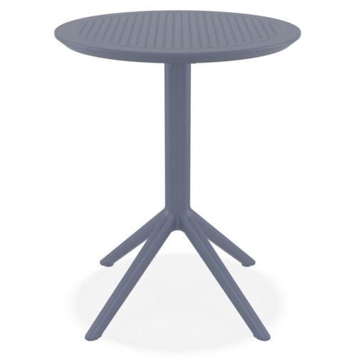 Table ronde pliable GIMLI en plastique gris fonce O 60 cm interieurexterieur 1