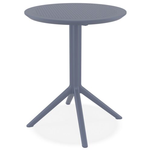 Table ronde pliable GIMLI en plastique gris foncé – Ø 60 cm – intérieur/extérieur