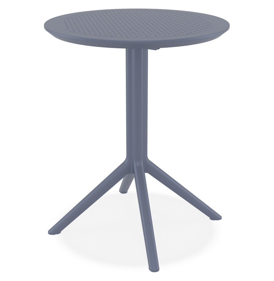 Table ronde pliable GIMLI en plastique gris foncé - Ø 60 cm - intérieur/extérieur