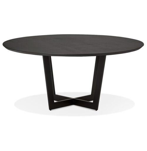 Table ronde salle a manger LULU boismetal noir O120 cm 1