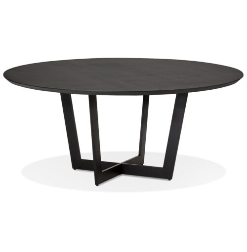 Table ronde salle à manger LULU bois/métal noir Ø120 cm