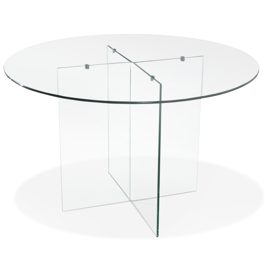 Table salle à manger ronde en verre design BOBBY TABLE ROUND - Ø120 cm