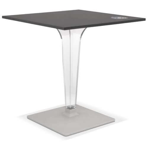 Table terrasse carree LIMPID noire 68x68 cm interieurexterieur 2