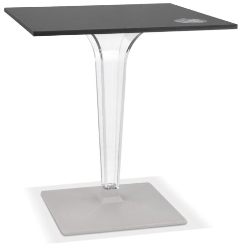 Table terrasse carrée LIMPID noire - 68x68 cm