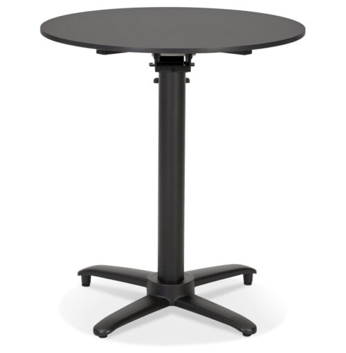 Table terrasse pliante ronde noire COMPAKT O 68 cm 1