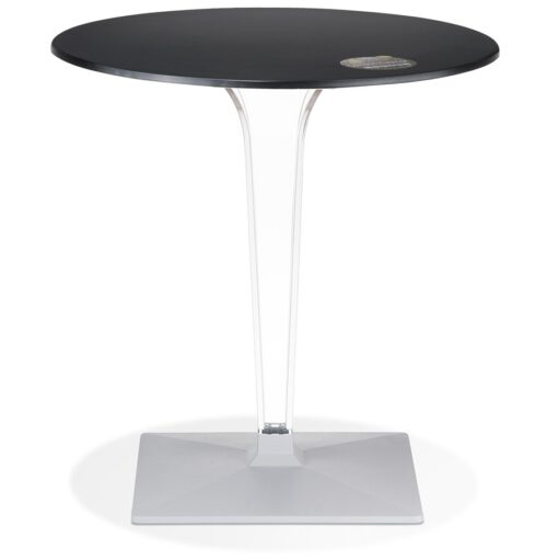 Table terrasse ronde VOCLUZ noire interieurexterieur O 68 cm 1