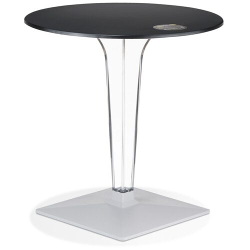 Table terrasse ronde VOCLUZ noire intérieur/extérieur – Ø 68 cm