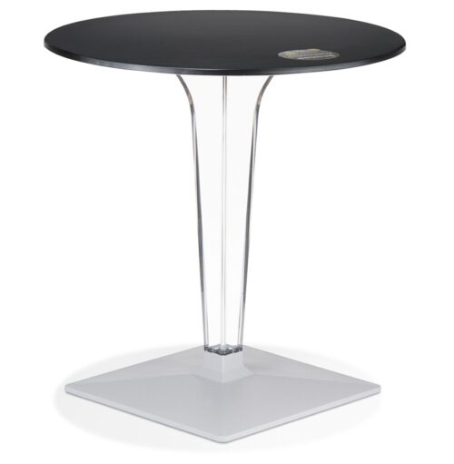 Table terrasse ronde VOCLUZ noire intérieur/extérieur - Ø 68 cm