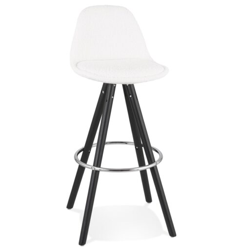 Tabouret FLORENCE bouloché blanc