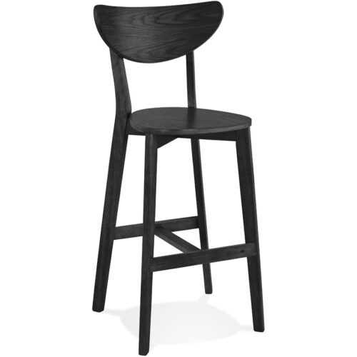 Tabouret LEONARDO en bois noir – Lot de 2 / Prix unitaire