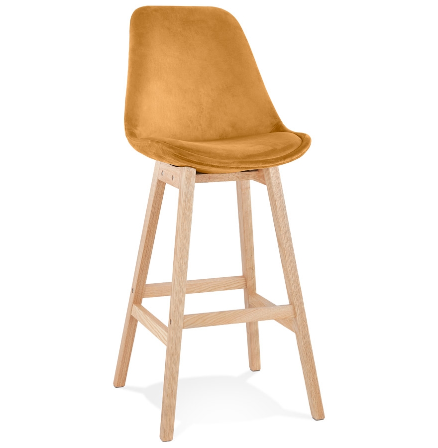 Tabouret MORISS velours moutarde