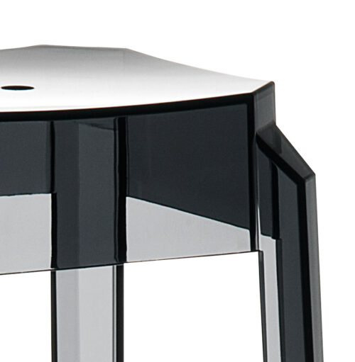 Tabouret bar LENO noir transparent en plastique Design unique 1