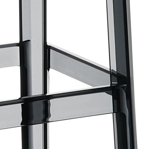 Tabouret bar LENO noir transparent en plastique Design unique 2