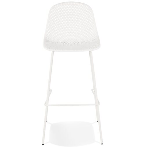 Tabouret bar LOKI blanc perfore polyvalent 2