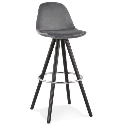 Tabouret bar SPIRIT velours gris